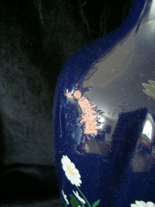 Japanese Lobed Cloisonne Vase w/ Bird Decoration 5