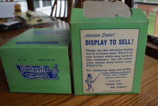 RARE Antique Planters Peanuts FULL Display Box 24 bags Candy Coated Peanuts 7