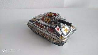 Vintage 1960 ' s friction tank Tin Toy JAPAN 3