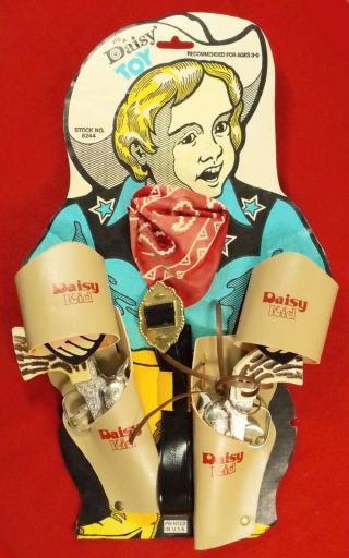 Vintage Daisy Kid 8244 Two Gun Holster Cowboy Outfit With Display