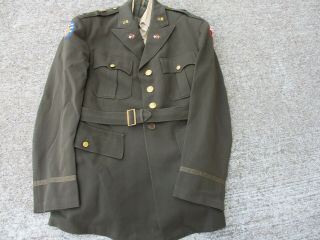 Us Army Wwii Officers Uniform Jacket,  Pink Trousers,  Shirt And Wool Tie