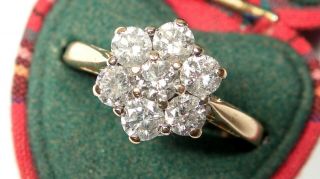 Stunning Antique Art Deco 1.  00carat Diamond Daisy 18ct Gold Ring