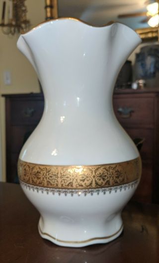 Limoges French Porcelaine Large Vase Gold Gilt