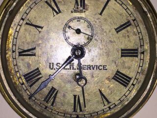 RARE Vintage Chelsea USLH Lighthouse Service Clock RUNS WELL circa 1910 9