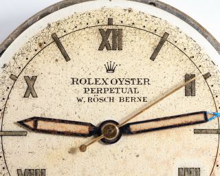 Vintage 1940 ' s Steel Rolex Oyster Perpetual Ref.  2940 Bubble Back Signed Dial 2