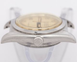 Vintage 1940 ' s Steel Rolex Oyster Perpetual Ref.  2940 Bubble Back Signed Dial 5
