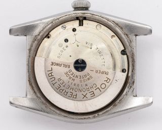 Vintage 1940 ' s Steel Rolex Oyster Perpetual Ref.  2940 Bubble Back Signed Dial 9