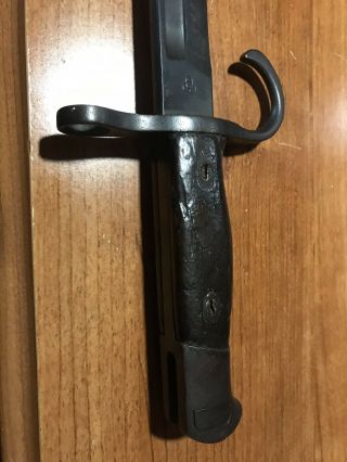 WW2 JAPANESE BAYONET - TYPE 30 W/SCABBARD - MARKED: 3 ENTWINED CIRCLES - 20 