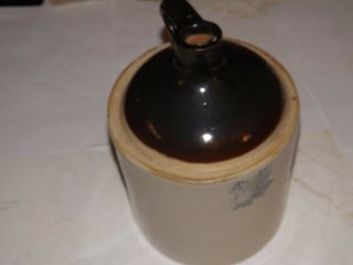 Antique 1 Gallon Western Stoneware Co.  Brown Top Whisky Jug For Age 6