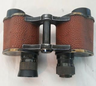 Wwi U.  S.  Signal Corps 6 X 30 Binoculars Brown Leather