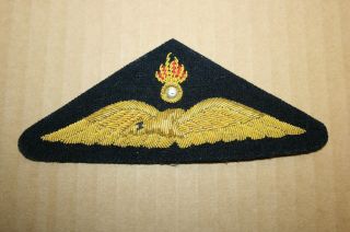 Greek Greece Army Pilot Pilots Wing Gold Bullion Wire On Black Felt