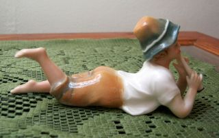 Antique KARL ENS Dresden Volkstedt Porcelain BOY PLAYING FLUTE FIGURINE 3