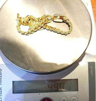 Vintage Louis Pierre 14k Yellow Gold Diamond Watch Bracelet 12
