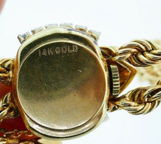 Vintage Louis Pierre 14k Yellow Gold Diamond Watch Bracelet 7
