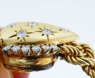 Vintage Louis Pierre 14k Yellow Gold Diamond Watch Bracelet 8
