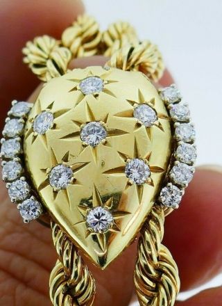 Vintage Louis Pierre 14k Yellow Gold Diamond Watch Bracelet 9