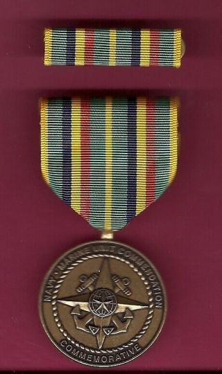 Navy And Usmc Unit Commendation Medal With Ribbon Bar