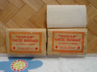 Wwi Contract July 1918 Zonas Gauze Bandages 2 1/2 " Johnson First Aid Kit Medical