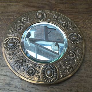 Antique Aesthetic Seccessionist Arts & Crafts Copper Mirror Sconce