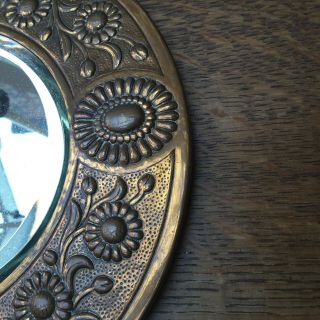 antique Aesthetic Seccessionist Arts & Crafts copper mirror sconce 3