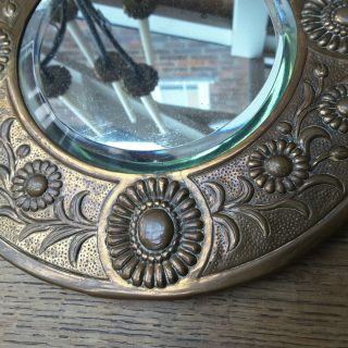 antique Aesthetic Seccessionist Arts & Crafts copper mirror sconce 4