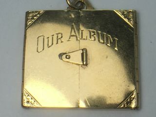 Magnificent Heavy Solid 14k Yellow Gold Mechanical " Our Album " Charm.  21.  9gm.