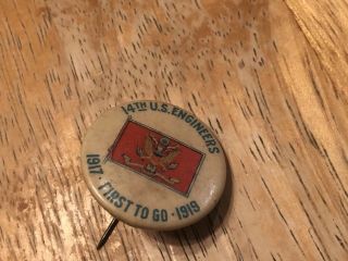 Wwi Us Army 14th Engineers Button 1917 - 1919