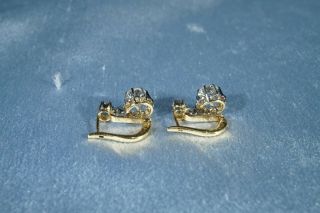 ANTIQUE FRENCH VICTORIAN 18K GOLD OLD EUROPEAN CUT DIAMOND EARRINGS 3