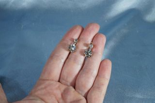 ANTIQUE FRENCH VICTORIAN 18K GOLD OLD EUROPEAN CUT DIAMOND EARRINGS 5