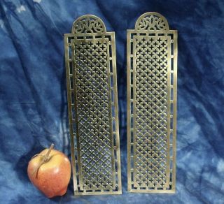 Vintage Brass Door Finger Plates Door Pushes.  11 X 3 Inches