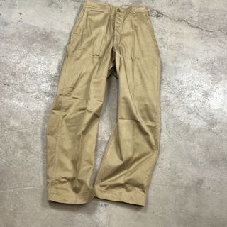 Vintage 1945 Wwii Us Army Khaki Cotton Trousers Pants Sz 33x32 (1)