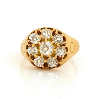 Antique Vintage Nouveau 18k Gold 2.  45 Ct Diamond Engagement Wedding Ring Sz 8.  25 2