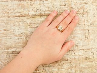 Antique Vintage Nouveau 18k Gold 2.  45 Ct Diamond Engagement Wedding Ring Sz 8.  25 7
