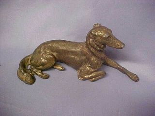 Bronze Brass Borzoi Dog Russian Wolfhound Jb 2627 Gold Colored Patina Antique