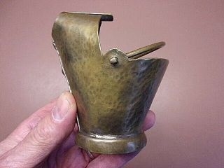 Vintage Brass Shell Ashtray Trench Art Artillery Coal Bucket Shaped Unique One