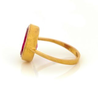 Antique Vintage Deco Retro Style 18k Gold Ruby Engagement Wedding Ring Sz 3.  75 4