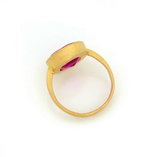 Antique Vintage Deco Retro Style 18k Gold Ruby Engagement Wedding Ring Sz 3.  75 7