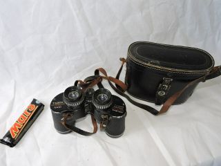 Vintage Binoculars Tasco 7 X 35 Mm In Leather Case