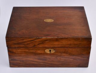 Antique Mahogany Writing Slope Travel Box - For Rennovation
