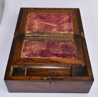 Antique Mahogany Writing Slope Travel Box - For Rennovation 2