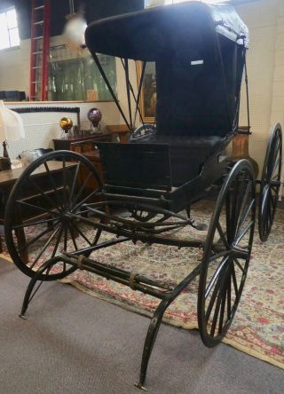 Antique Doctor’s Horse - Drawn Buggy with Canopy Roof,  Hitch.  Prof.  Restored. 2