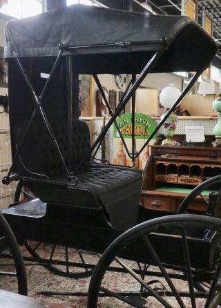 Antique Doctor’s Horse - Drawn Buggy with Canopy Roof,  Hitch.  Prof.  Restored. 3