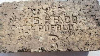Antique Brick " S.  F.  B.  Co Pueblo - B Found Near Ludlow Massacre Site,  Co.