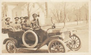 Wwi Rppc Photo American Us Army Troops In Automobile Car 67