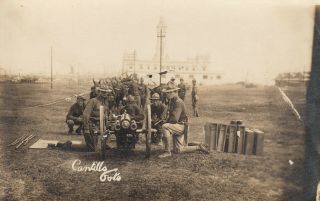 Wwi Rppc Photo American Troops With Mountain Gun Artillery 72