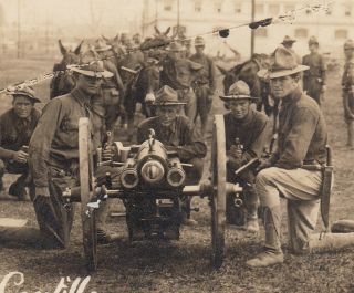 WWI RPPC Photo AMERICAN TROOPS with MOUNTAIN GUN ARTILLERY 72 2