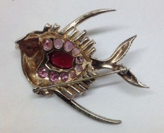 Rare TRIFARI Alfred Philippe Jelly Belly Sterling Angel Fish Pin 5