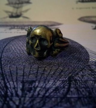 Ww1 German Memento Mori Skull Ring World War Relic