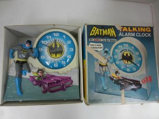 1 Vintage 1974 Janex Classic Batman & Robin Talking Alarm Clock W/original Box