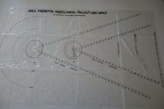 Radiological Fallout Abc - M5a2 Area Predictor Military Map Chart